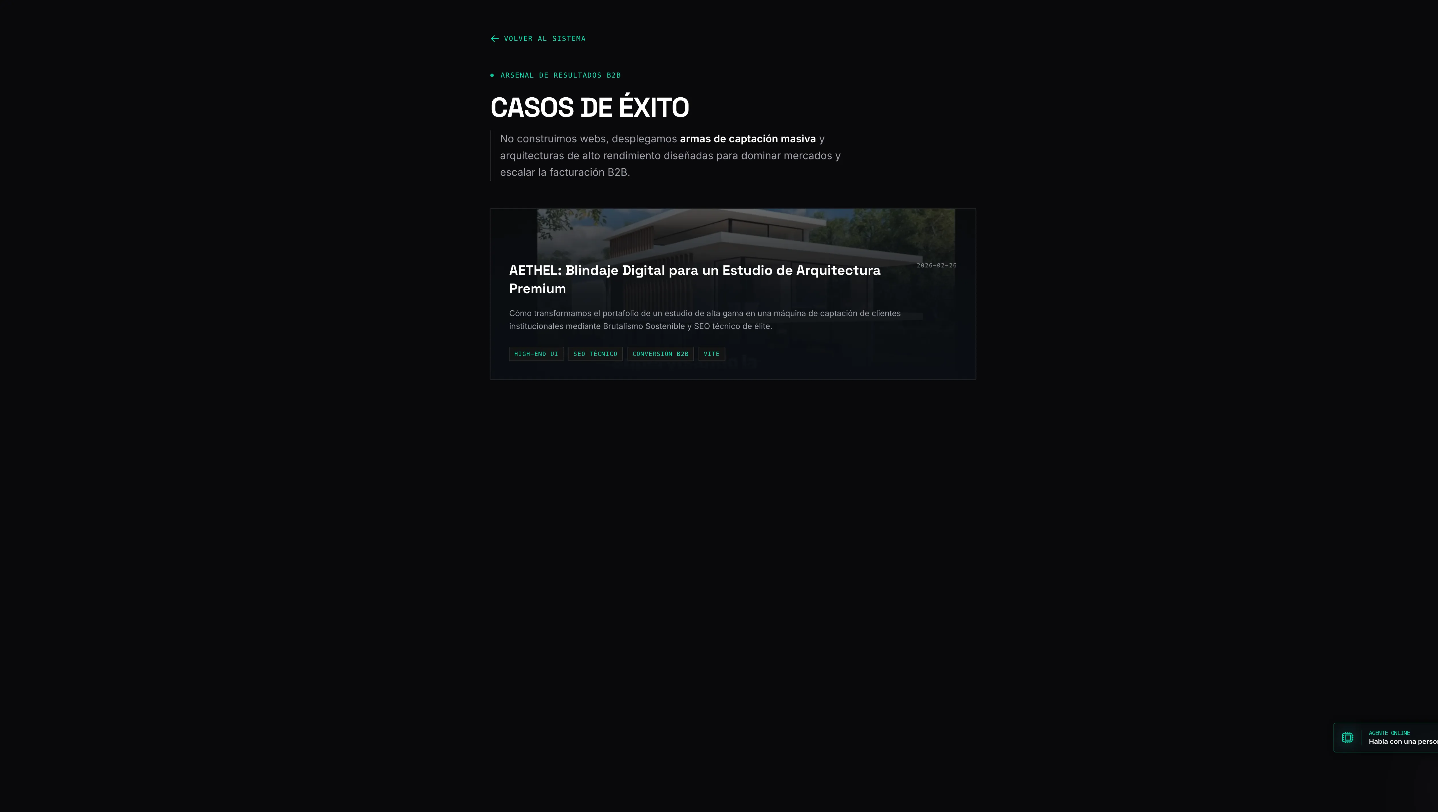 Portafolio finalizado y optimizado para la captación de clientes de alto valor